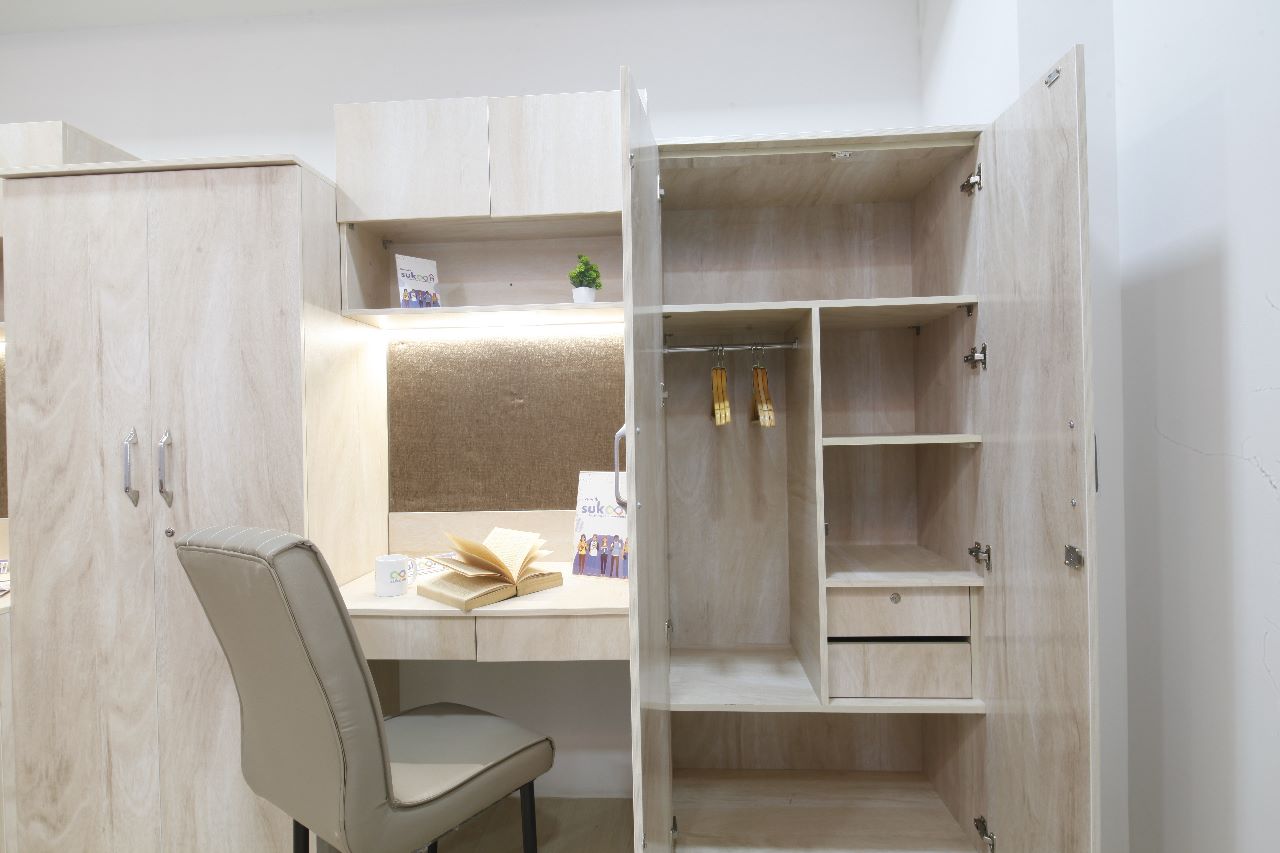 A calm student hostel room at Sukoon Stays